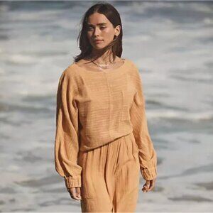 Free People Orange Easy Weekend Set XS